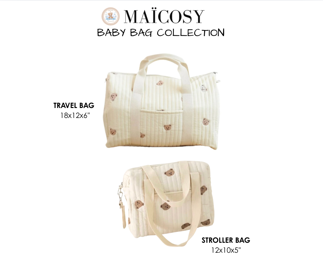 Set of 2 (TRAVEL BAG + STROLLER BAG) - BABY BAG ESSENTIALS