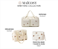 Set of 3 (DUFFEL BAG + STROLLER BAG + POUCH FULL BEARS) - BABY BAG ESSENTIALS
