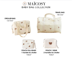 Set of 4 (TRAVEL BAG + STROLLER BAG + POUCH 1 BEAR + POUCH FULL BEARS) - BABY BAG ESSENTIALS
