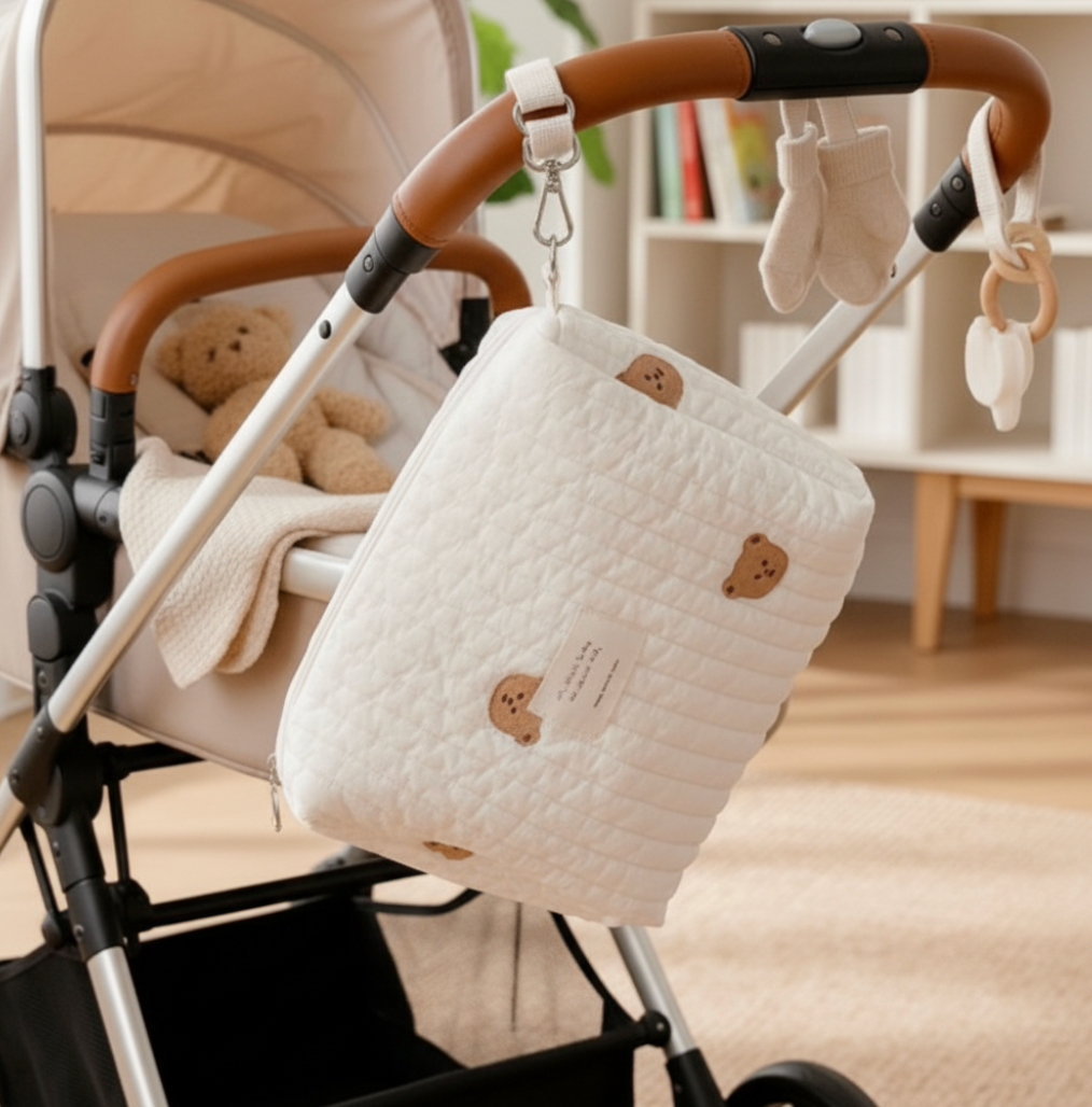 Set of 3 (TRAVEL BAG + STROLLER BAG + STROLLER POUCH FULL BEARS ) - BABY BAG ESSENTIALS