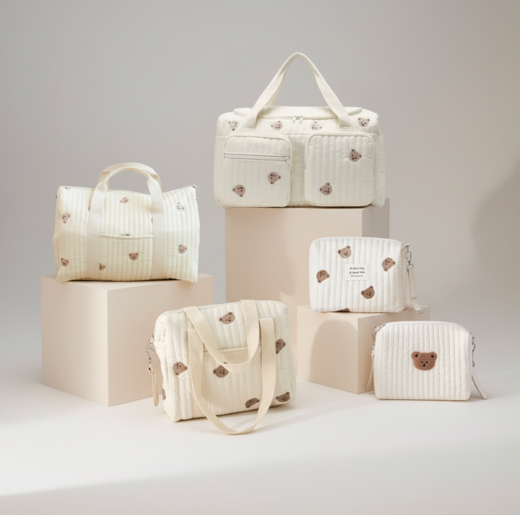 Set of 2 (POUCH ALL BEARS + POUCH 1 BEAR) - BABY BAG ESSENTIALS
