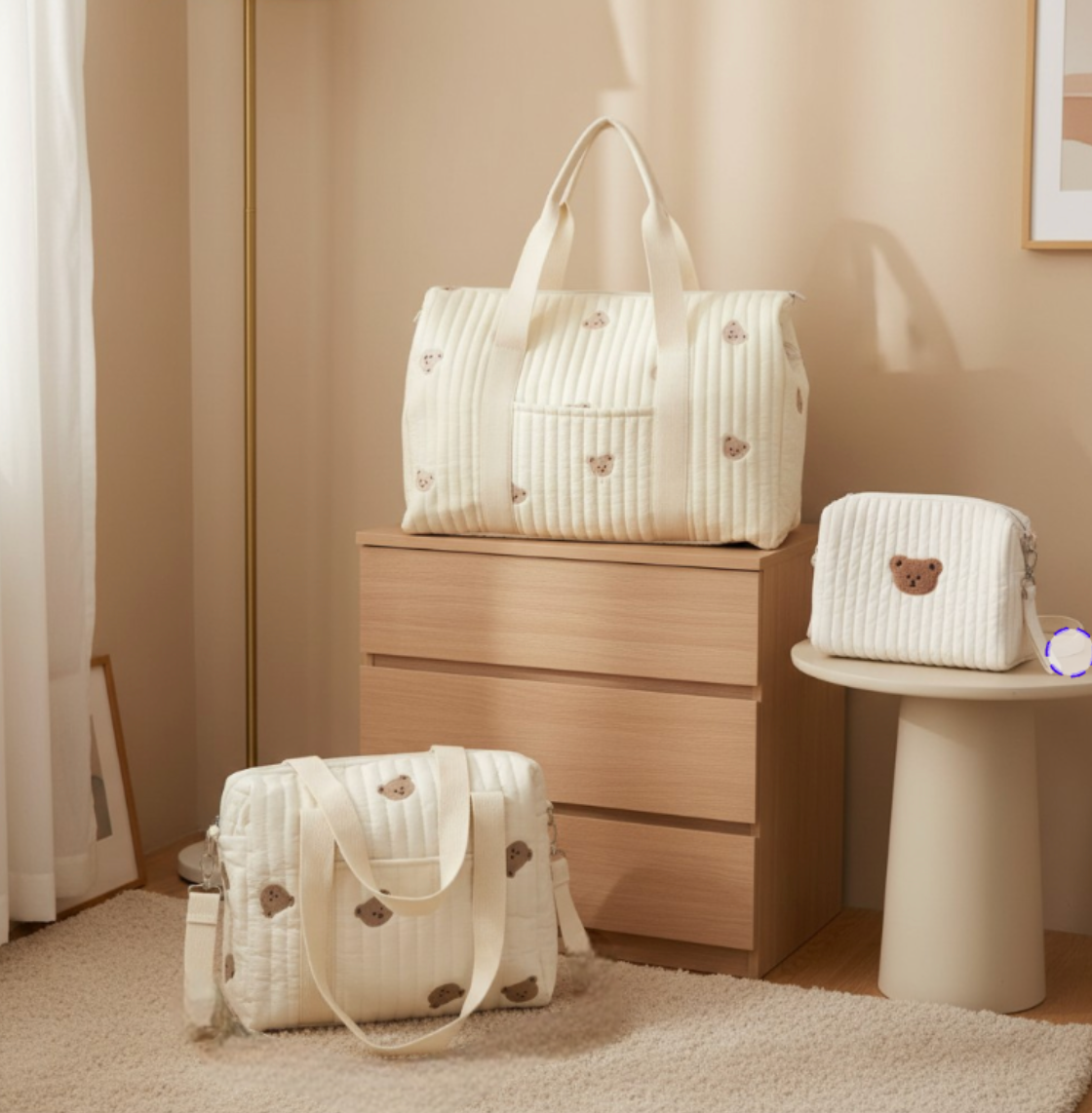 Set of 3 (TRAVEL BAG + STROLLER BAG + POUCH 1 BEAR)