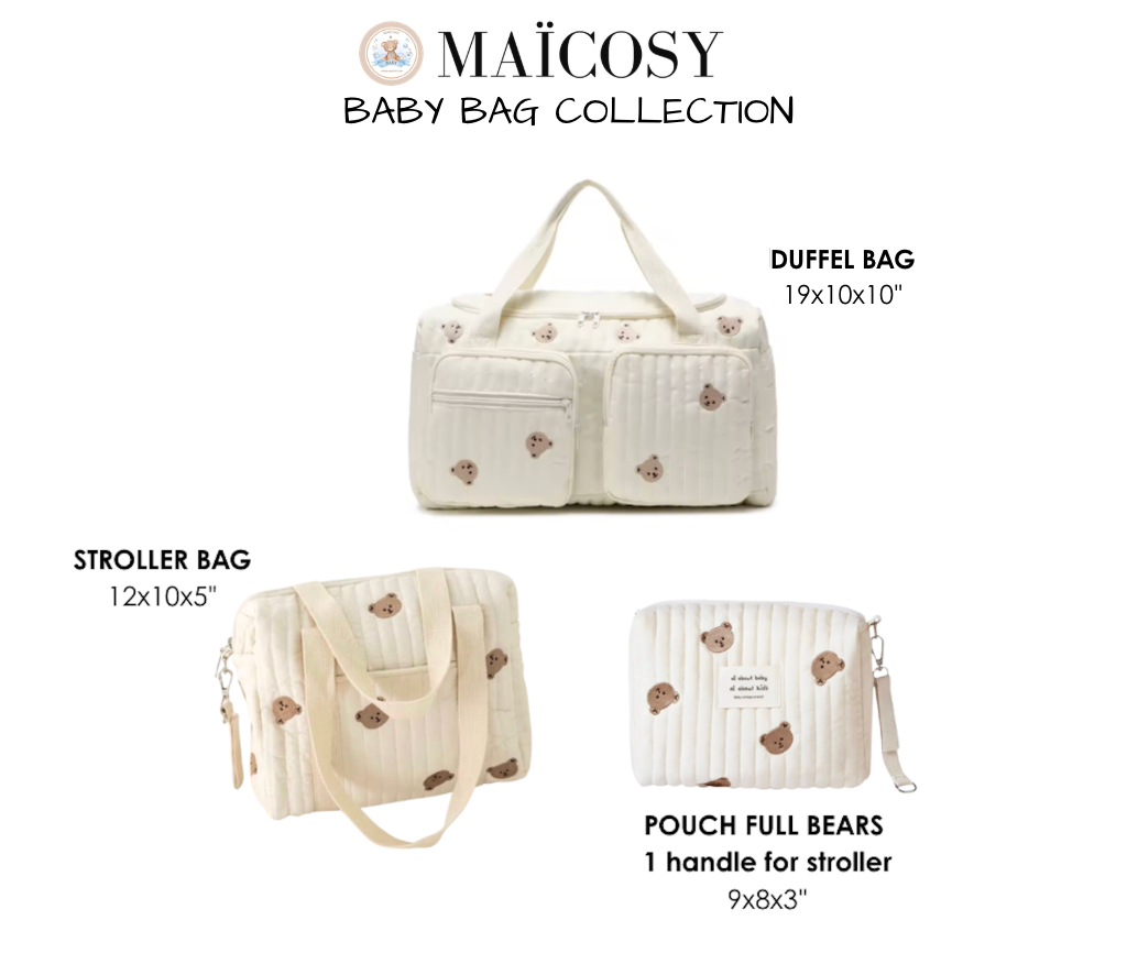 Set of 3 (DUFFEL BAG + STROLLER BAG + POUCH FULL BEARS)