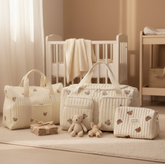 Set of 3 (DUFFLE BAG + TRAVEL BAG  + POUCH FULL BEARS) - BABY BAG ESSENTIALS