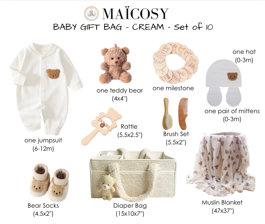 LUXURY BABY GIFT BAG - Cream - Set of 10