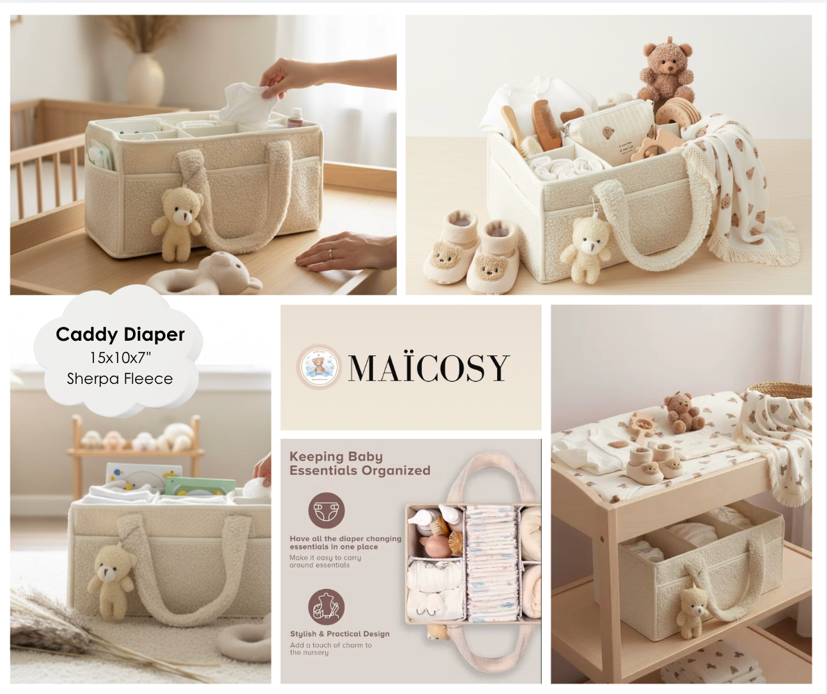 LUXURY BABY GIFT BAG - Cream/Blue - Set of 12