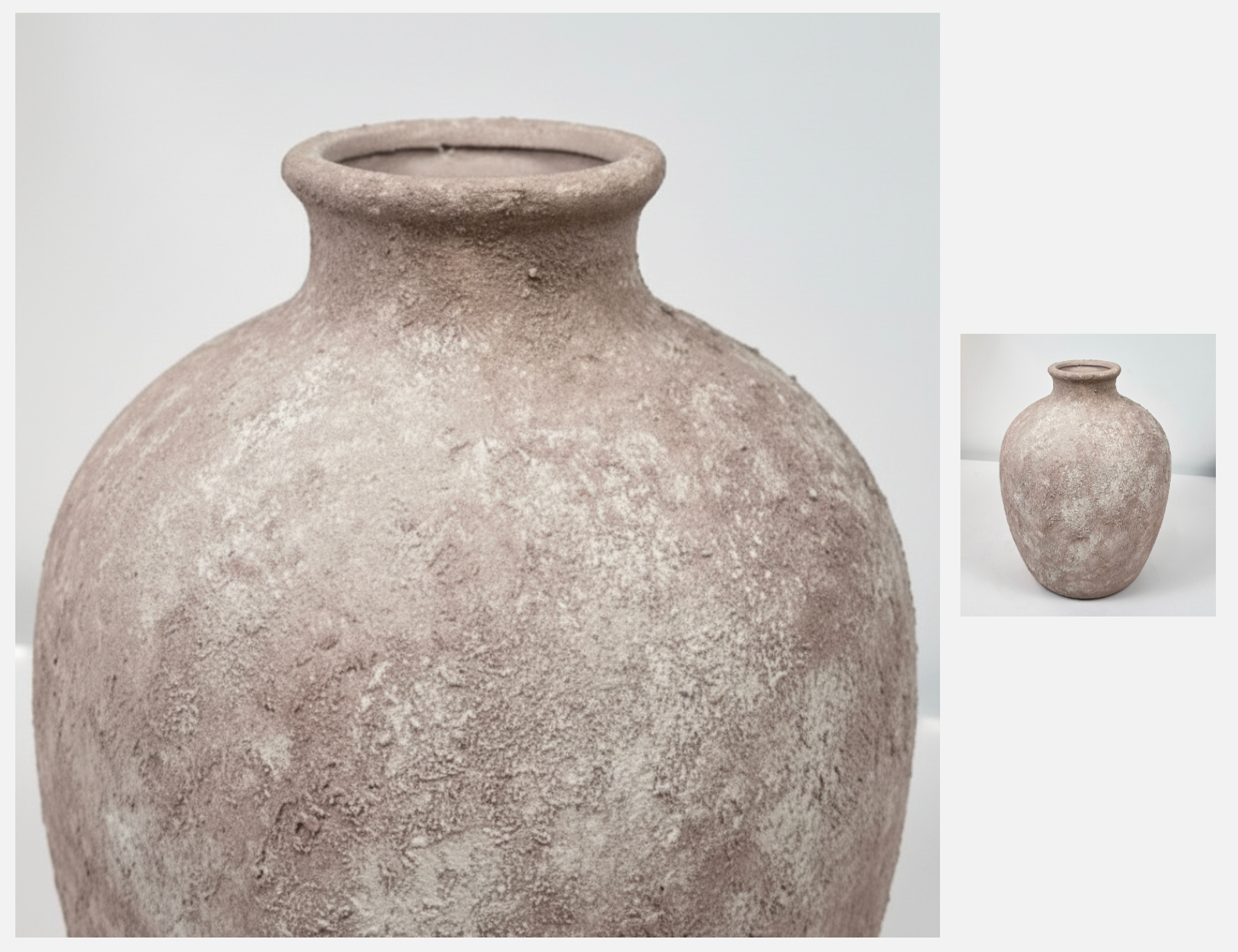 Minimalist Hand-Painted Textured Ceramic Vase 10" tall -  Beige Washed