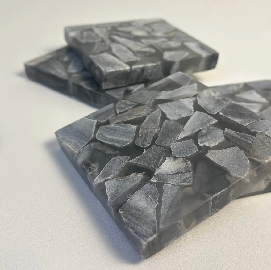 Grey/Black Marble Coasters Set of 4