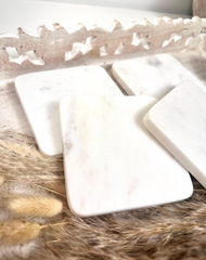 Set of 4 Luxury Marble White Coasters