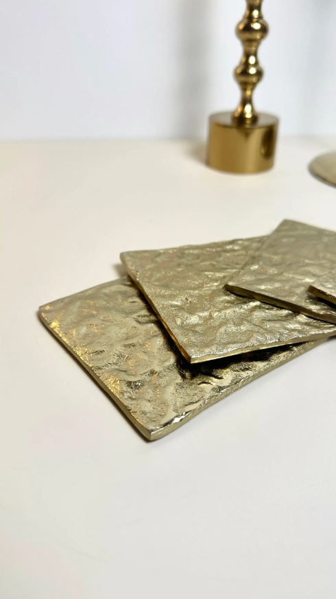 Luxury Metal Gold Coaster Set of 4