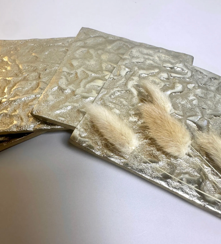 Luxury Metal Gold Coaster Set of 4