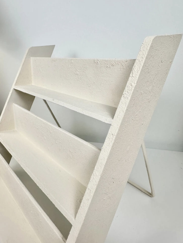 Minimalist Textured Kitchen Spice Wood Stand Rack (can fit 18 spice jars) - Cream