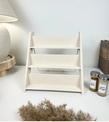 Minimalist Textured Kitchen Spice Wood Stand Rack (can fit 18 spice jars) - Cream