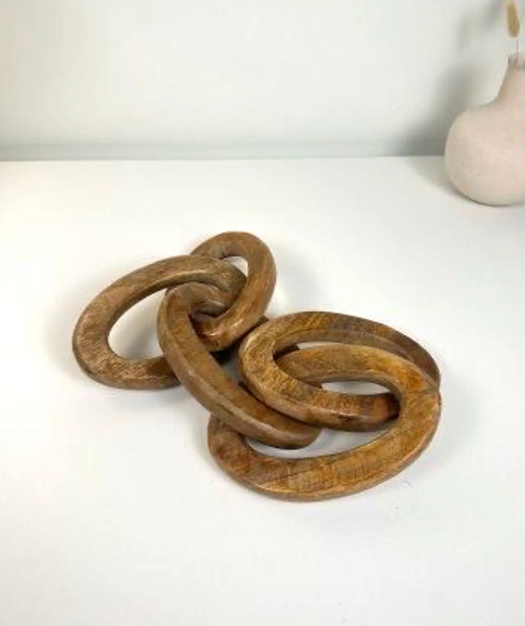 Rustic Link Wood Chain Decorative Accent 21’’ long - Brown