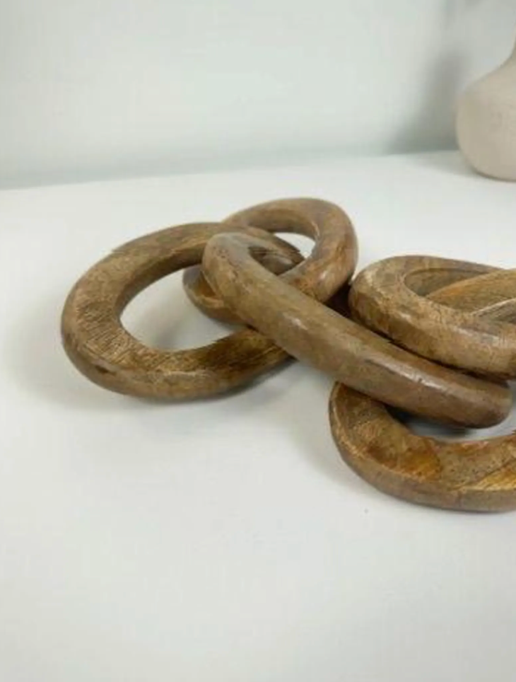 Rustic Link Wood Chain Decorative Accent 21’’ long - Brown