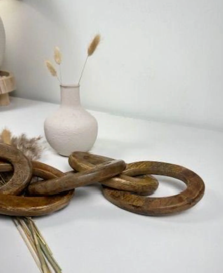 Rustic Link Wood Chain Decorative Accent 21’’ long - Brown