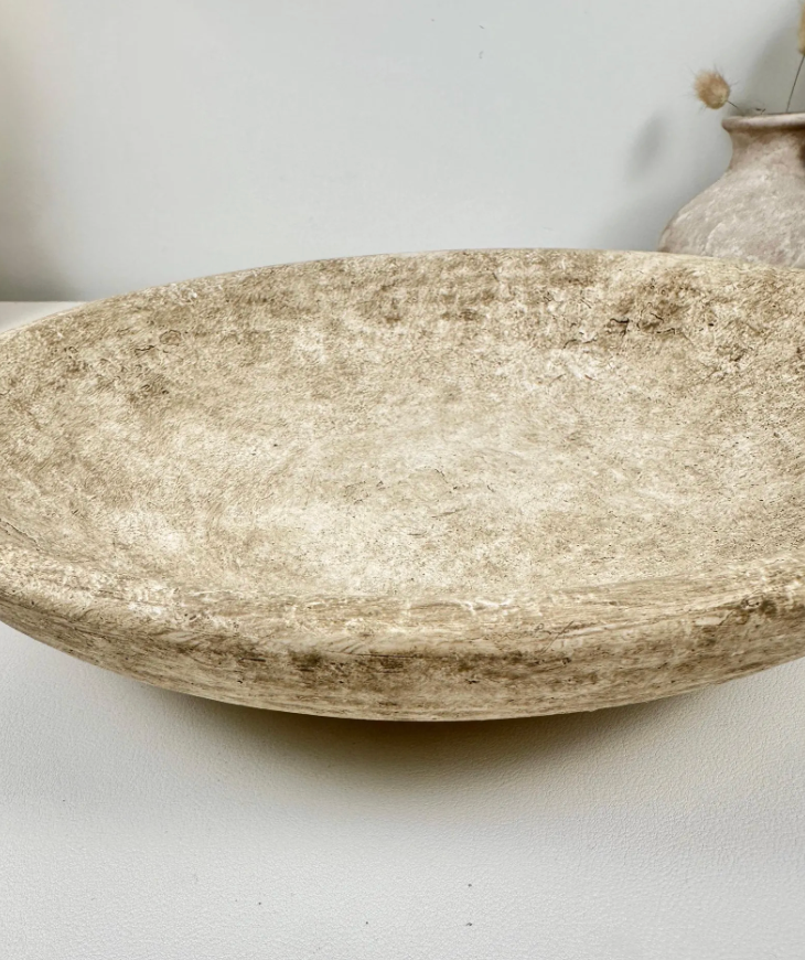 Organic Stone Decorative Tray 12x12x3’’ - Beige