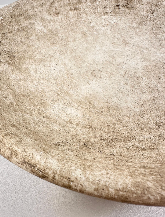 Organic Stone Decorative Tray 12x12x3’’ - Beige