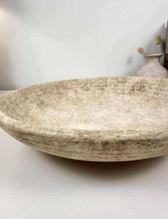 Organic Stone Decorative Tray 12x12x3’’ - Beige