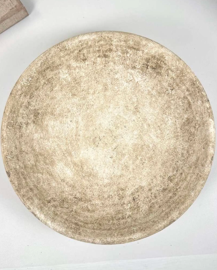 Organic Stone Decorative Tray 12x12x3’’ - Beige