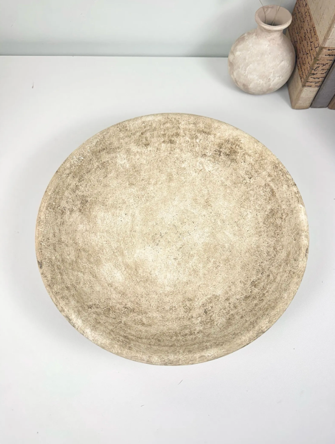 Organic Stone Decorative Tray 12x12x3’’ - Beige