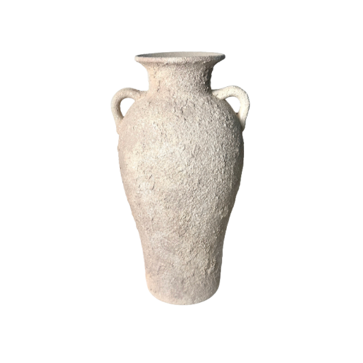 Hand-painted Amphora Vase Ceramic 18" tall - Cream Sand wash