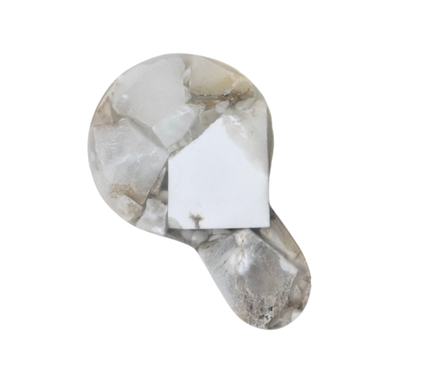 Elegant Marble Spoon Rest Kitchen Decorative Accent - Light Beige (Model II)
