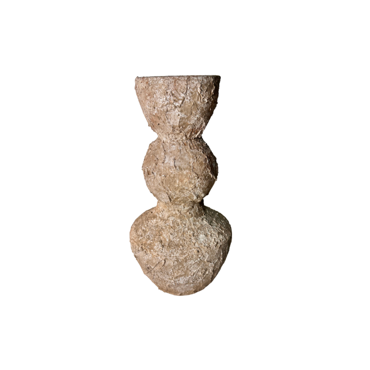 Minimalist Distressed Brown Wash Vase 14"