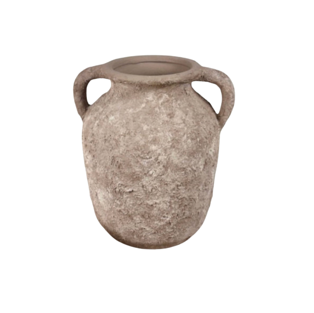Rustic Minimalist Textured Hand-painted 10.5" tall - Beige wash