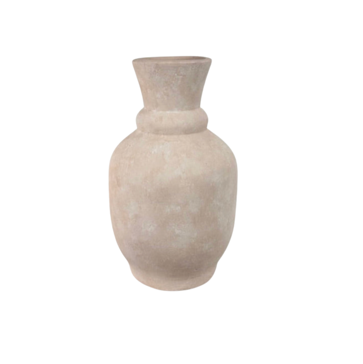 Roman Style Vase Hand-Painted 12" tall - Cream Sand wash