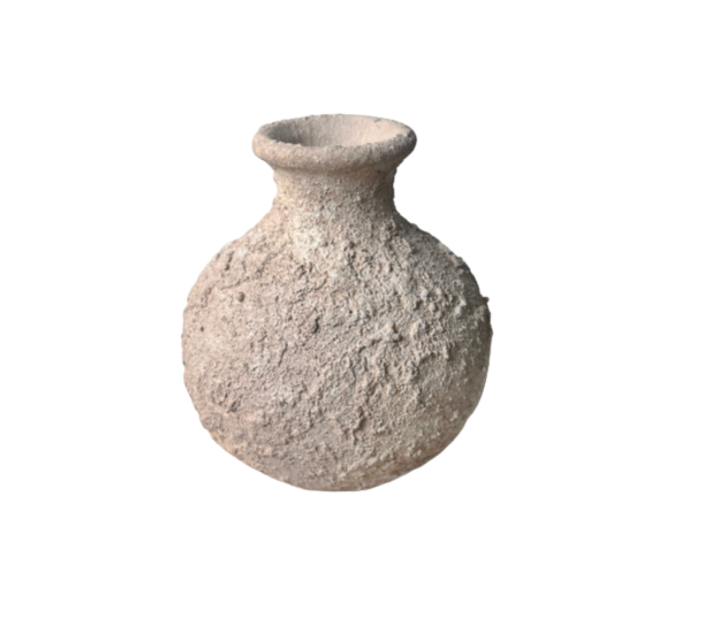 Minimalist rustic hand-painted textured small bud vase 8“ tall- Cream Sand wash
