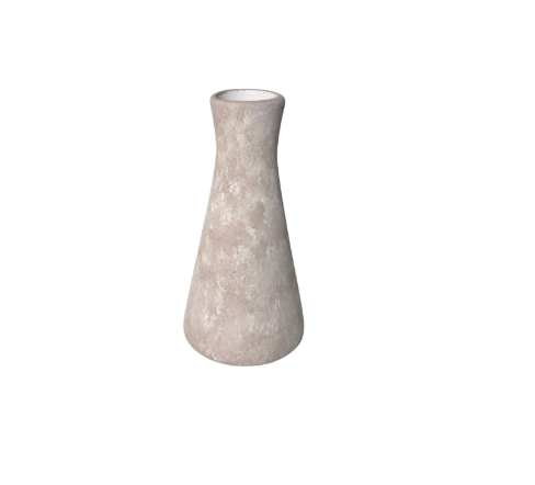 Minimalist rustic hand-painted small Bud vase 7“ tall- Beige wash