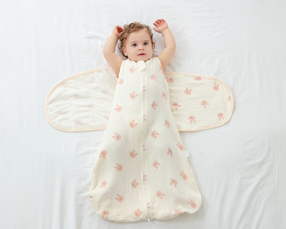 Baby Sleeping Bag Vest Cotton Gauze 4 Layers Bellyband Anti-startle Gro-bag