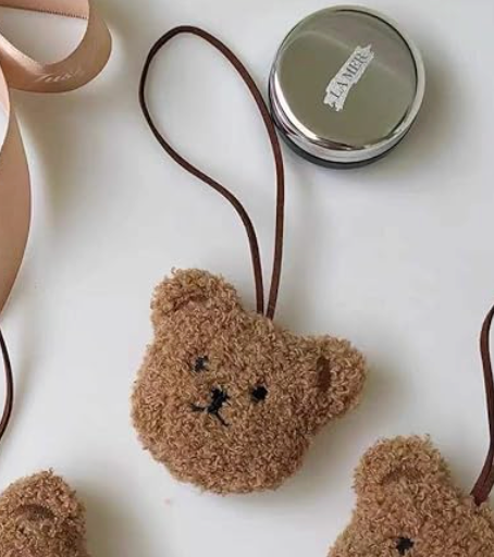Decorative Teddy Bear Plush Hanging Charms, Baby Name Pendant Ornaments, Brown or Beige