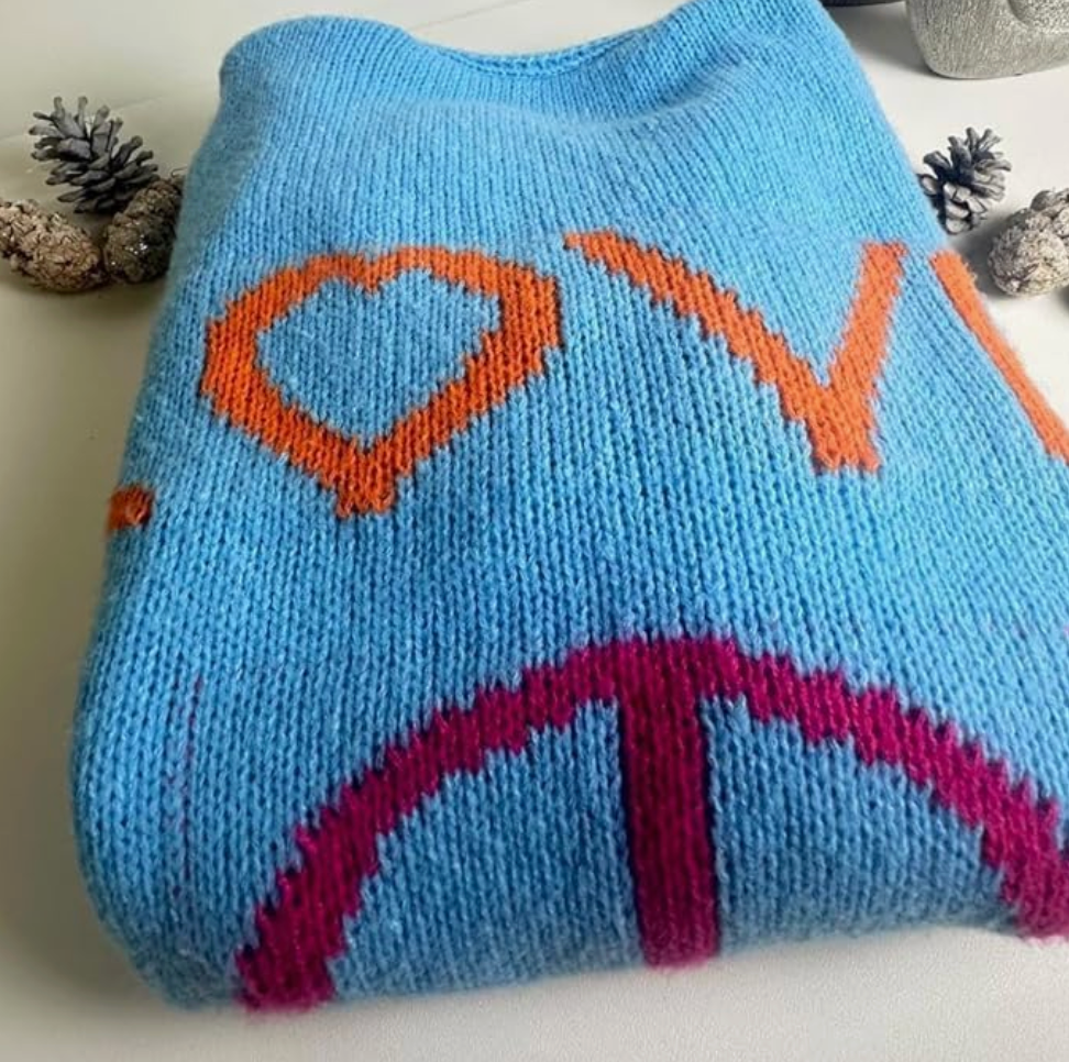 Women's Love Peace Graphic Oversized Cardigan Long Sleeve