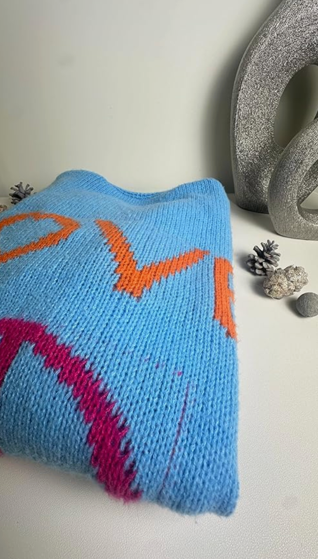 Women's Love Peace Graphic Oversized Cardigan Long Sleeve