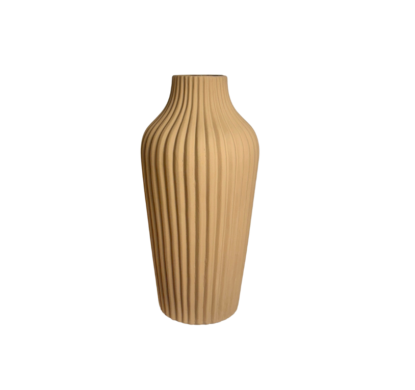 Modern Ceramic Vase with Stripes 13" tall