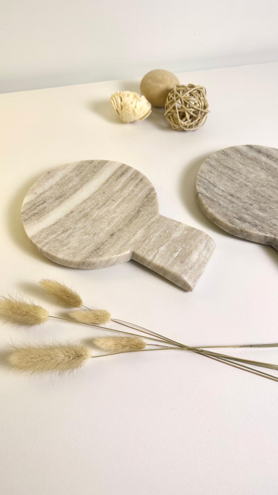 Set of 2 - Marble Spoon Rest (Grey and Light Beige)