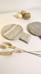 Set of 2 - Marble Spoon Rest (Grey and Light Beige)