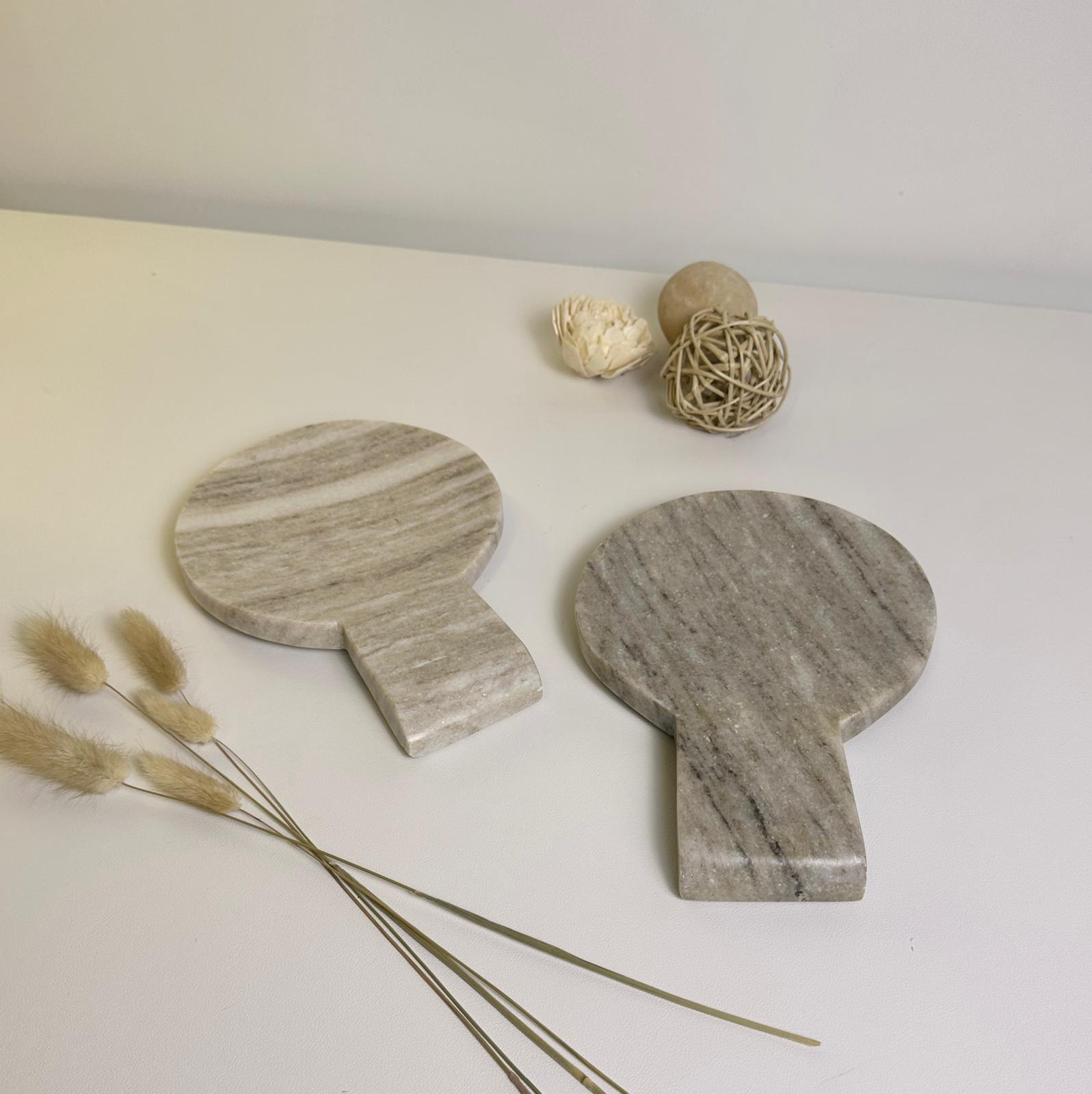 Set of 2 - Marble Spoon Rest (Grey and Light Beige)