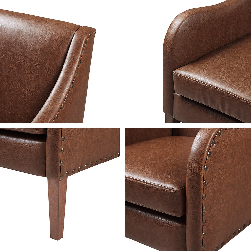 Elegant Faux Leather Accent Chair