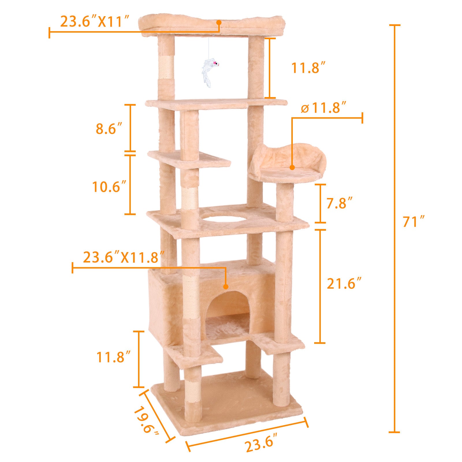 Cat Climbing Frame - Cream White