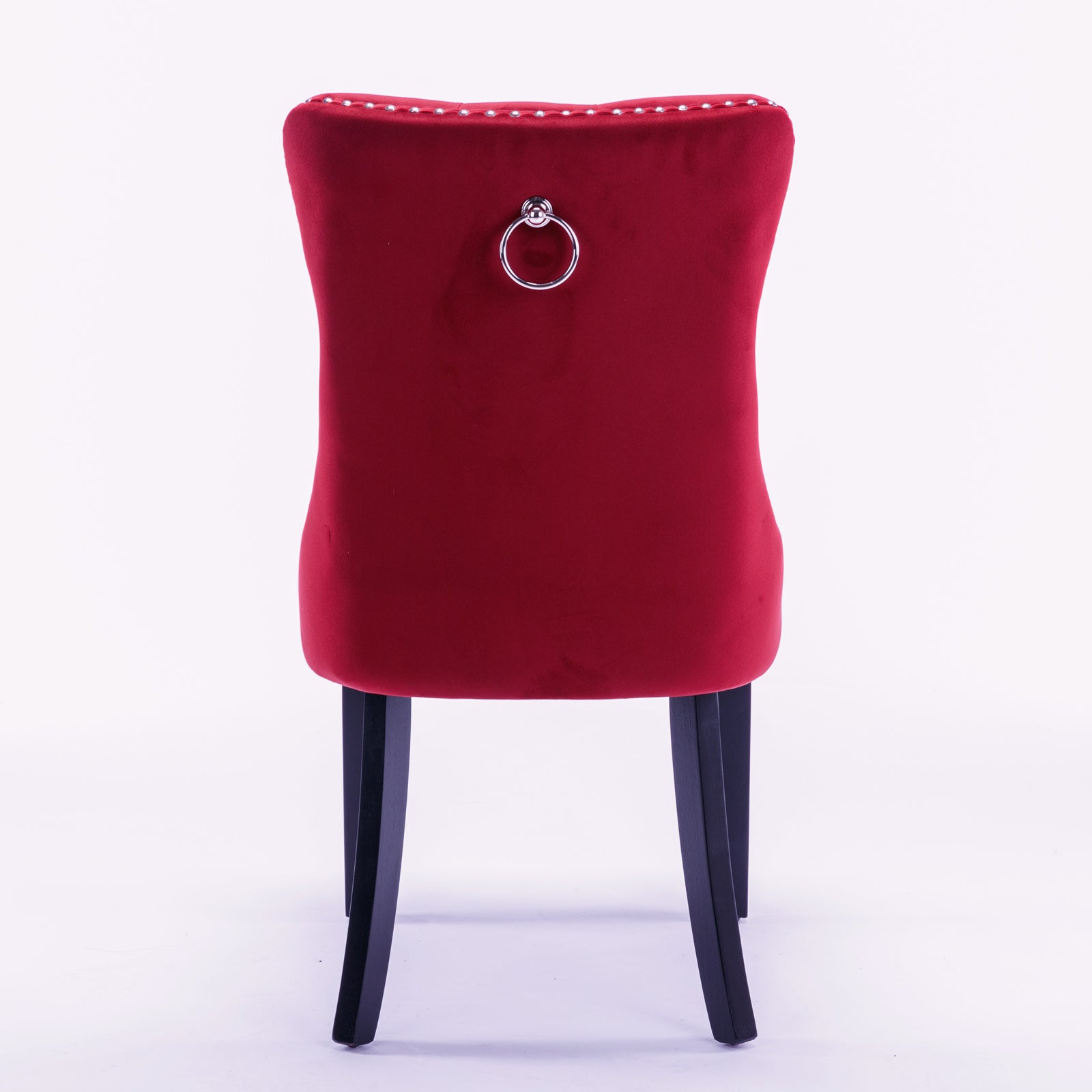 Classic Velvet Dining Chairs (Set of 2) - Wine Red