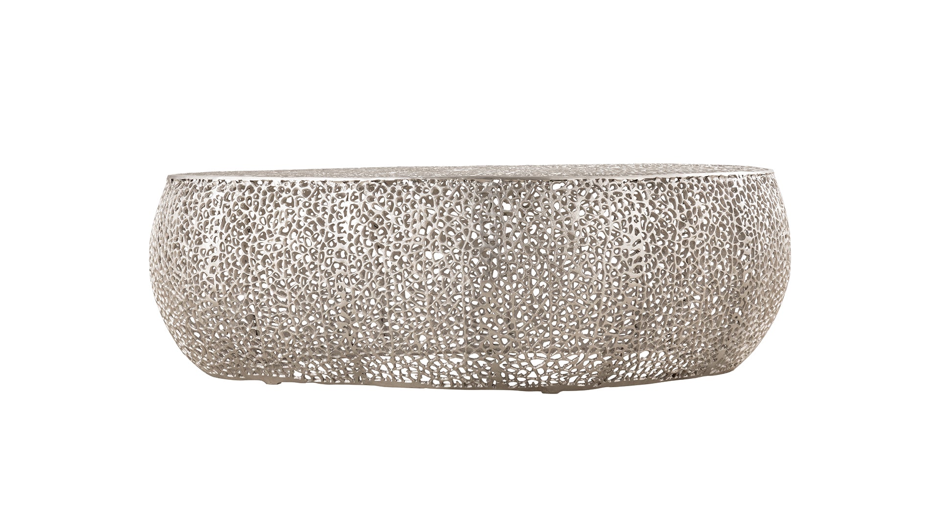 Contemporary Oval Coffee Table Silver