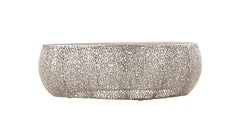 Contemporary Oval Coffee Table Silver