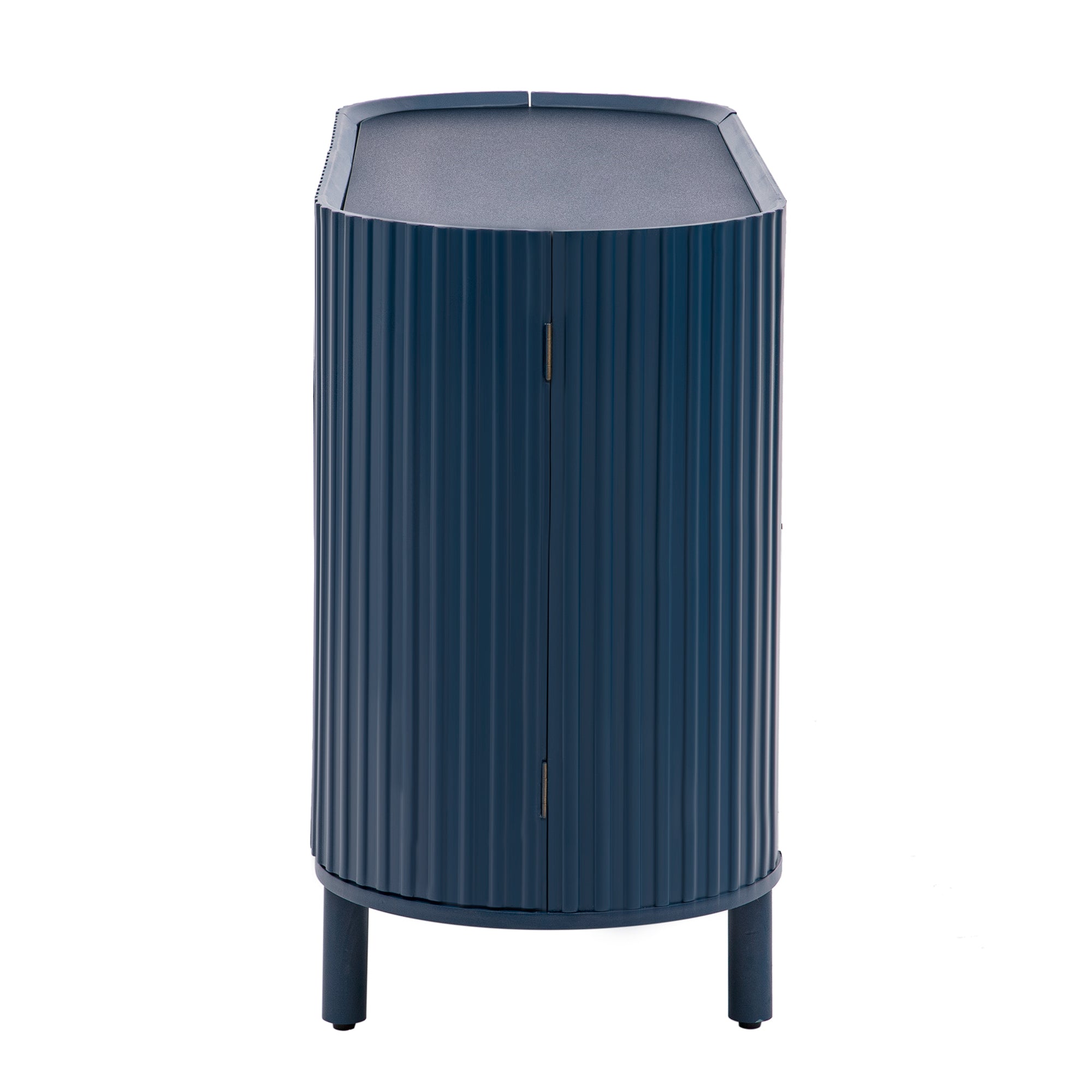Curved Design Light Luxury Sideboard with Adjustable Shelves - Blue