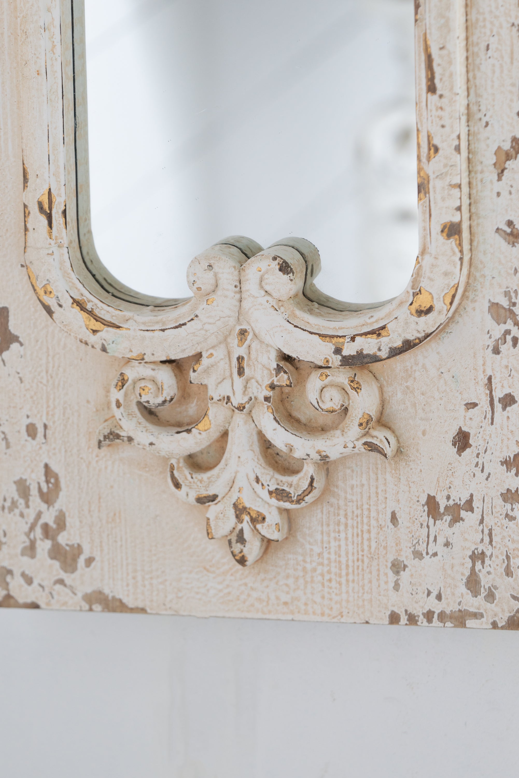 French Country Style Full Length Mirror with Solid Wood Frame 21.5"x59"