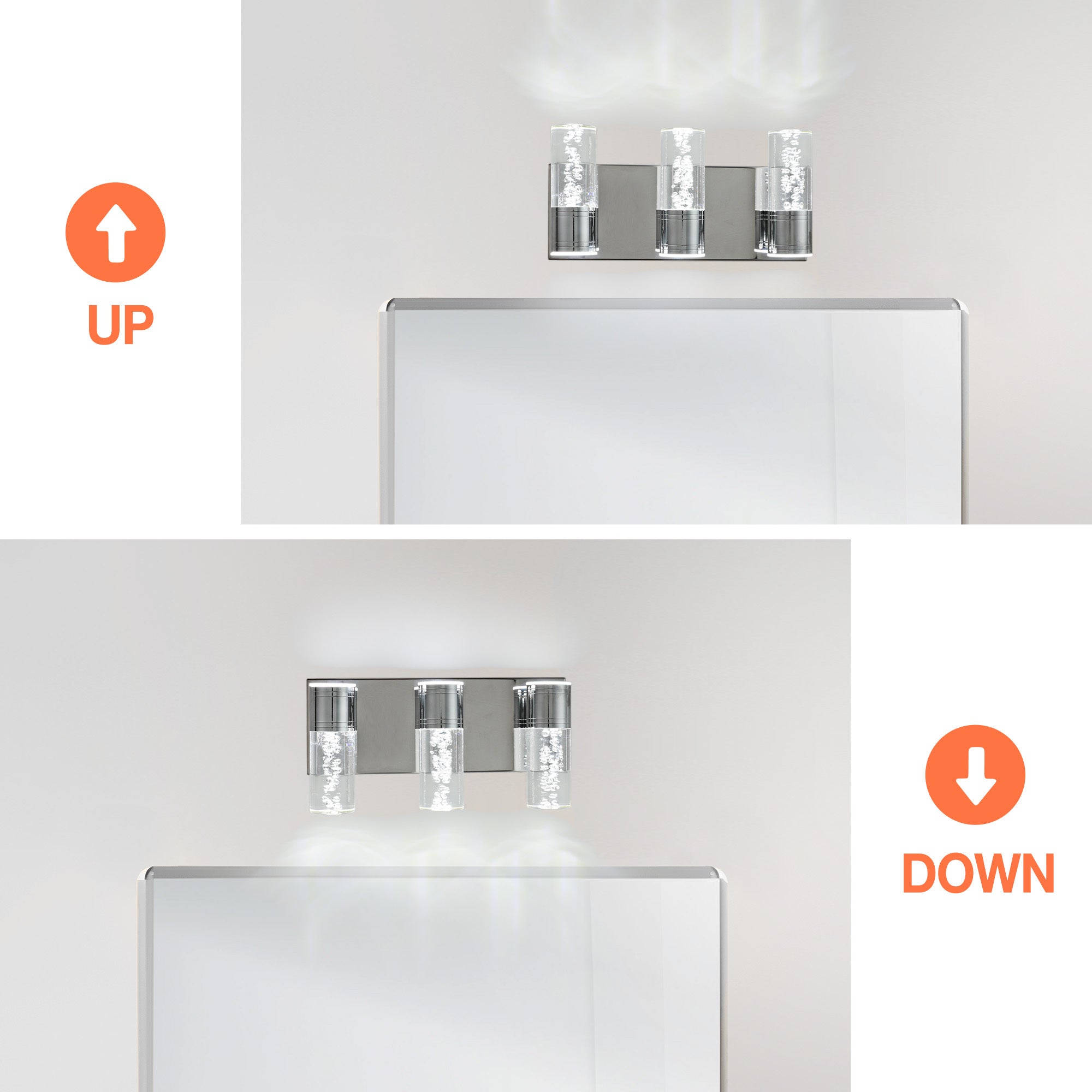 3-Light Bathroom Light Fixtures, Modern Bathroom Lights Vanity Bar Light