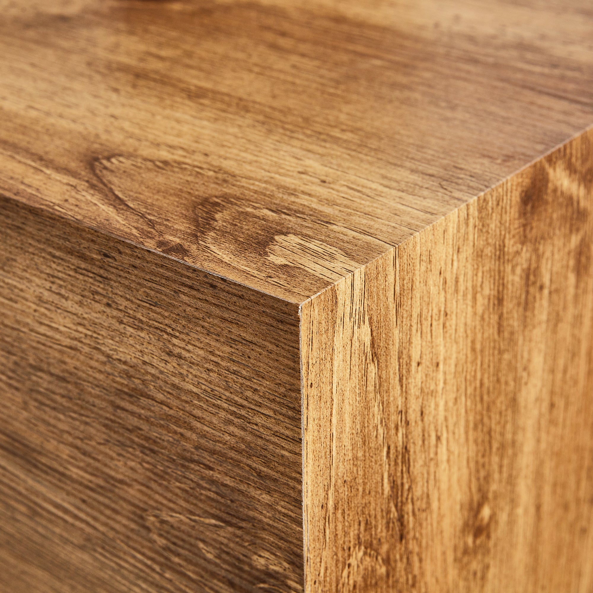 Rustic Minimalist Cube Side Table - Wood
