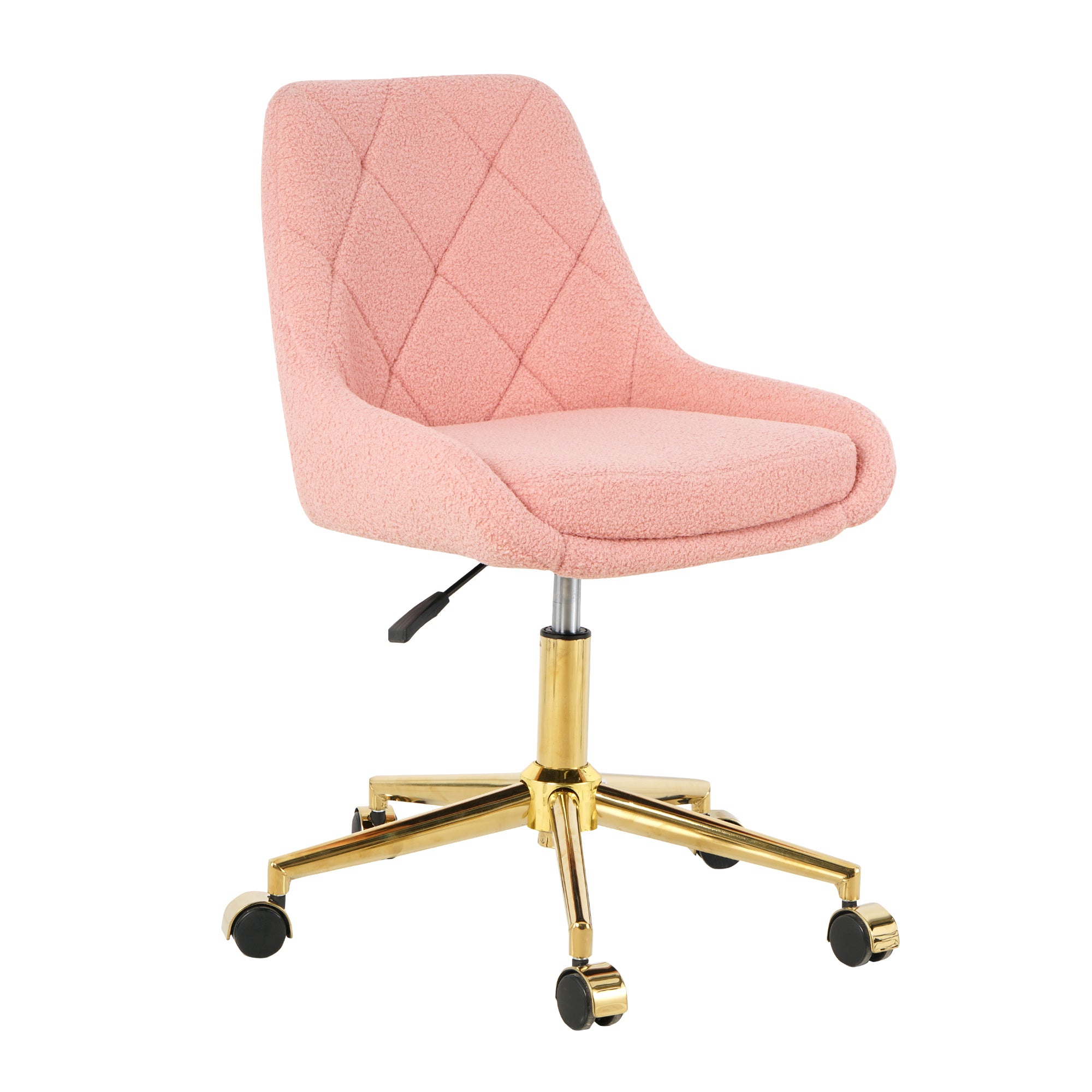 Modern Teddy Fleece Fabric with Gold Legs - Pink
